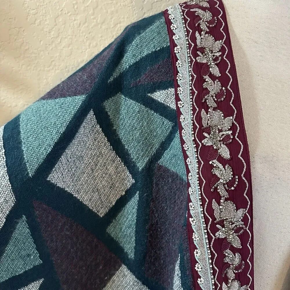 NWT‎ Soft Surroundings Icons Kimono Wrap One Size Acrylic Beaded Embroided